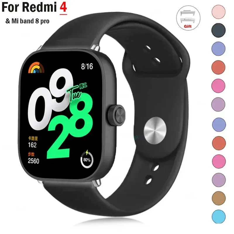 Sport Bracelet for Redmi watch 4 strap SmartWatch WristBand Accessories Soft Silicone Watchband correa for xiaomi mi band 8 pro