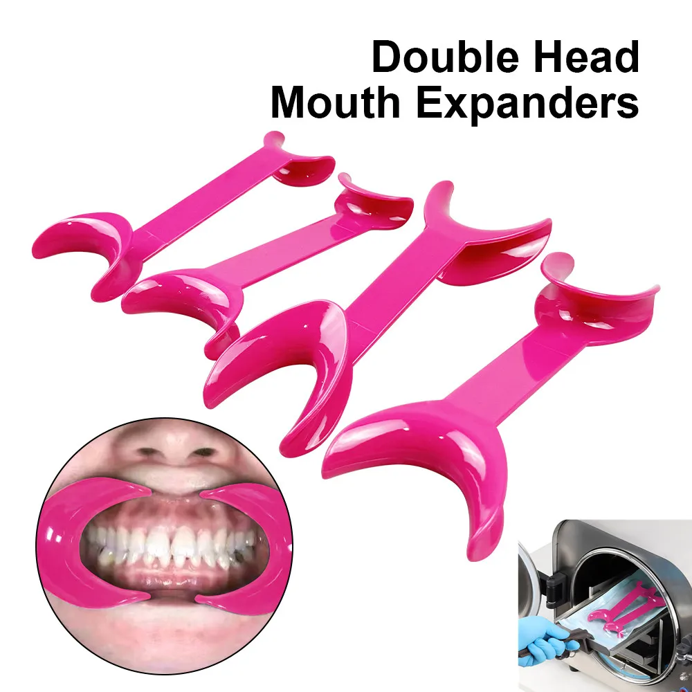 2PCS T-Shape Dental Double Head Cheek Mouth Lip Retractor L/S Intraoral Opener Mouth Expanders Dentistry Orthodontic Materials