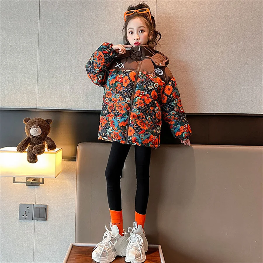 Girls Winter Cotton Coat New Korean Children\'s Fashion Down Cotton Coat Kids Jackets for Girls Clothing Girls 7 9 10 11 12 Years