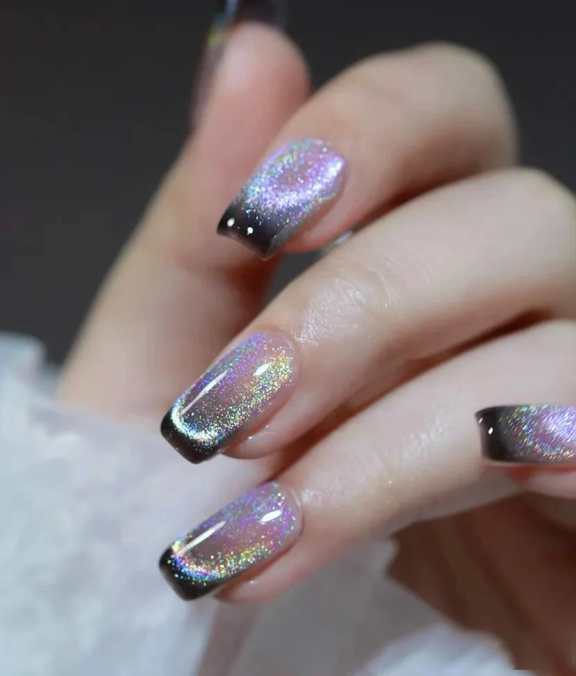 MIANEL 1-10pcs Super Flash Laser Rainbow Cat Eye Gel Unha Polonês Versátil Brilho Olho de Gato Diamante Pigmento Brilho Rainbow