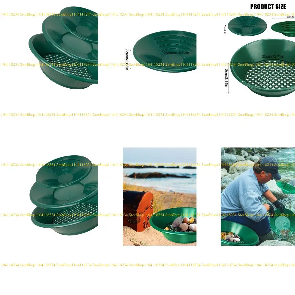 

P9FB Manual Gold Washing Tool Green Gold Washing Pans Set Gold Mining Tool