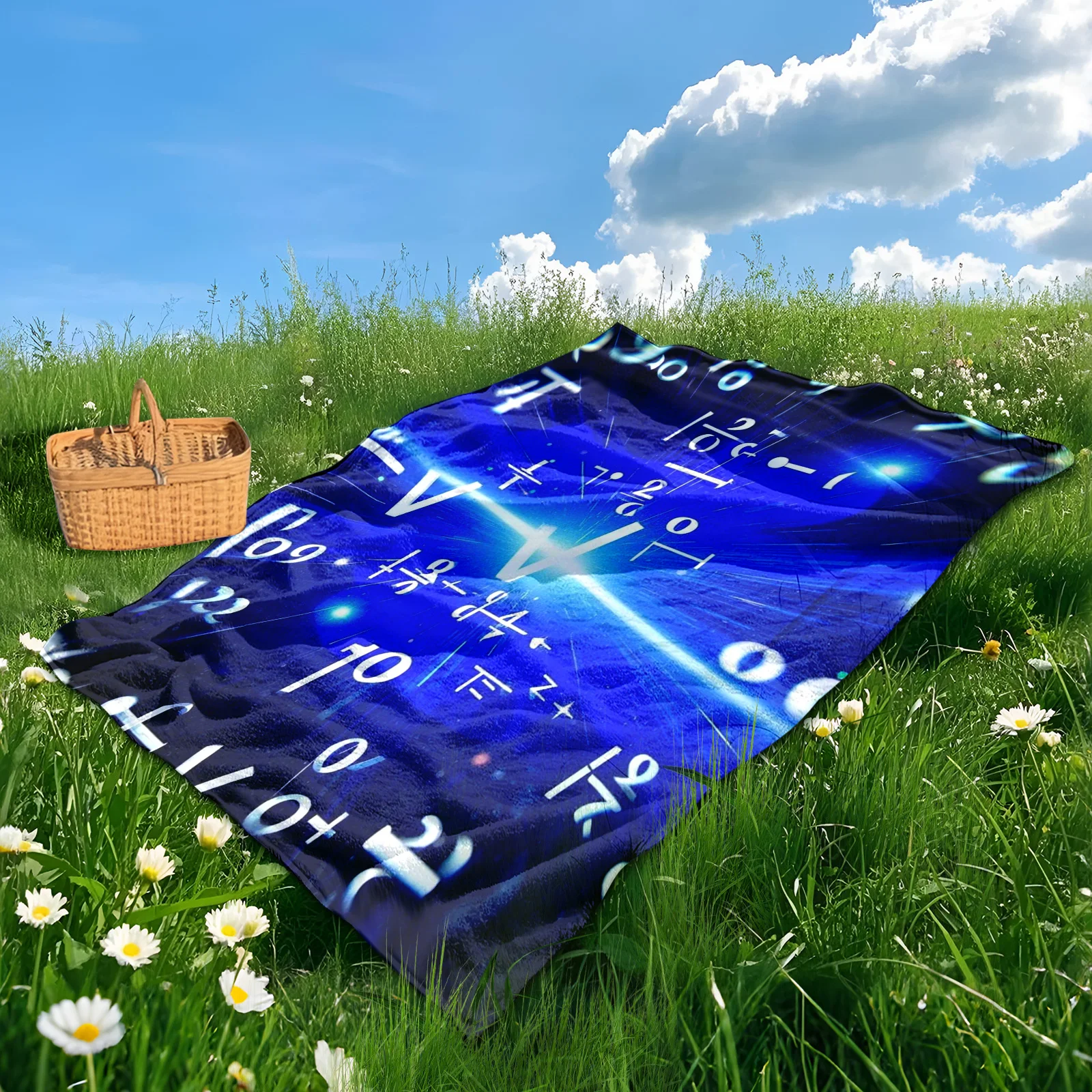 Blue And White Starry Sky Formula Outdoor Blanket For Camping Stargazing And Outdoor Adventures