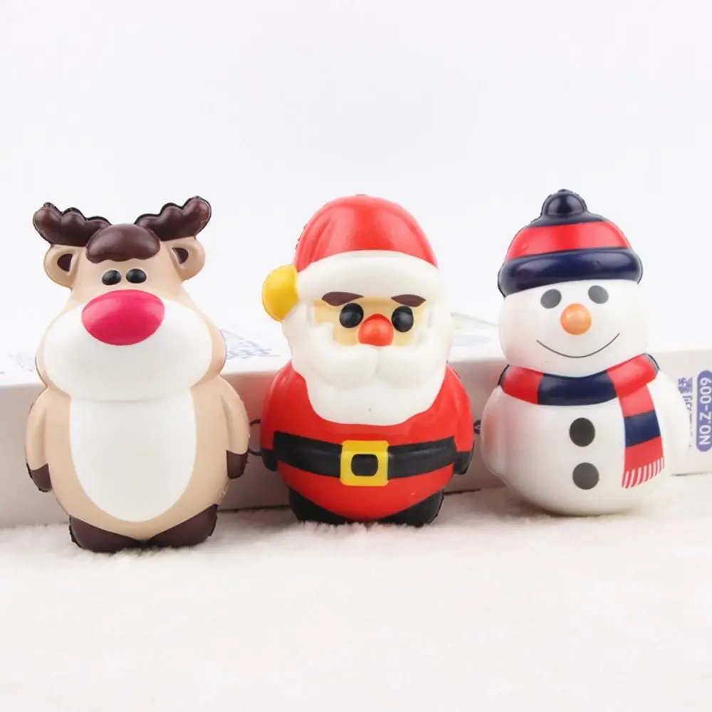 PU Squishy Anti Stress Reliever Toy Doll Santa Claus Reindeer Christmas Gift Slow Rebound Antistress Squeeze Toy For Christams