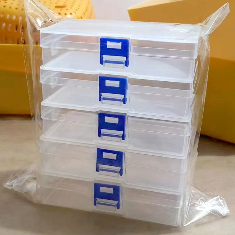 1/3/5/15 szt. Przezroczyste pudełko z zamkiem na drobiazgi, pojemnik na akcesoria wędkarskie, materiał plastikowy