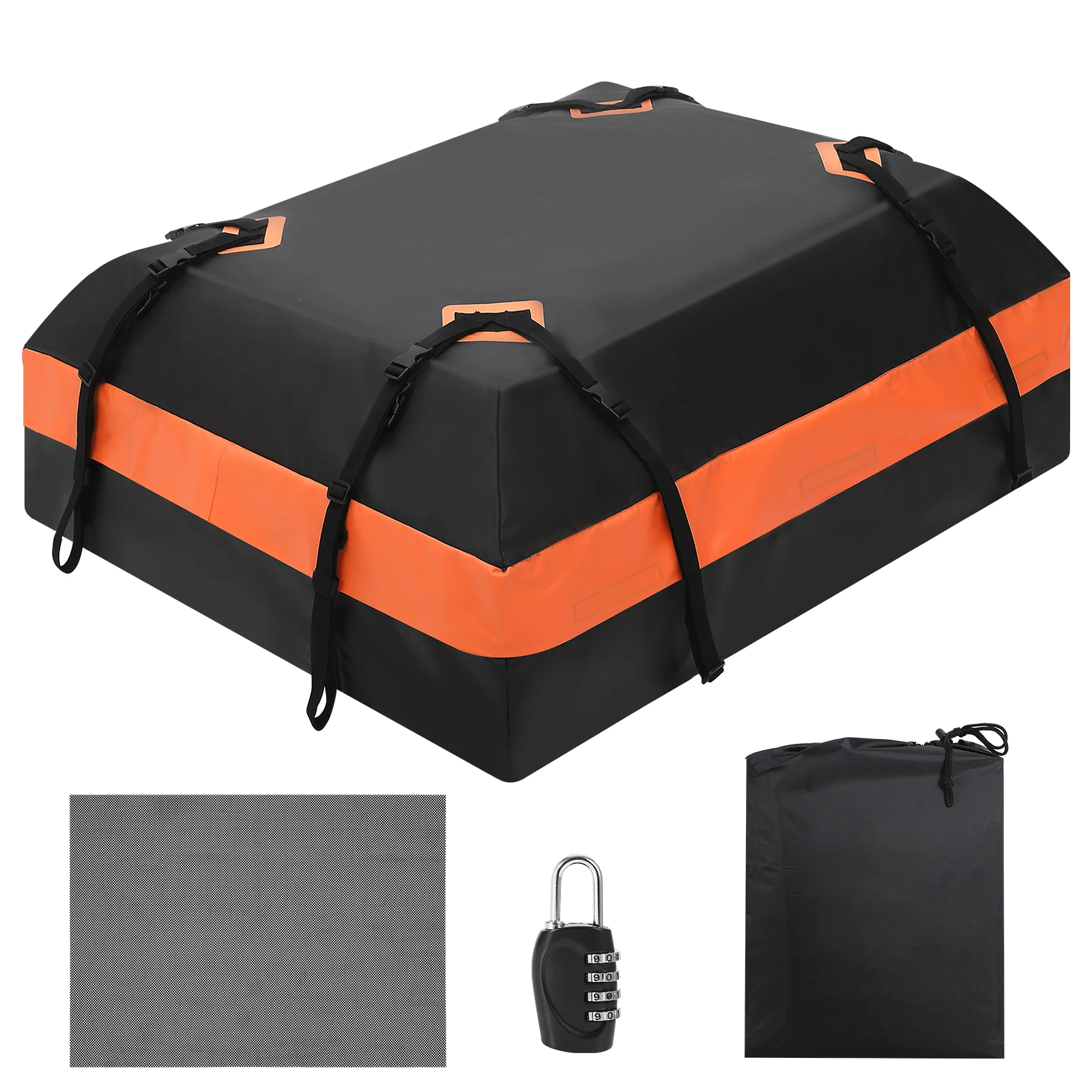 Car Rooftop Cargo Carrier Bag , Waterproof Roof Rack Cargo Bag for All Cars with/without Rack, Waterproof Zip