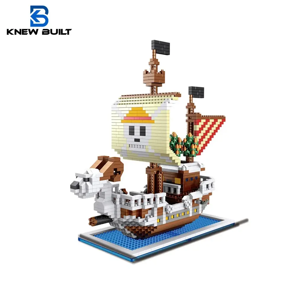 Jo novo construído oceano navio pirata plástico modelo 3d blocos de construção para adultos menino micro mini tijolos brinquedos kits veleiro guerra decoração