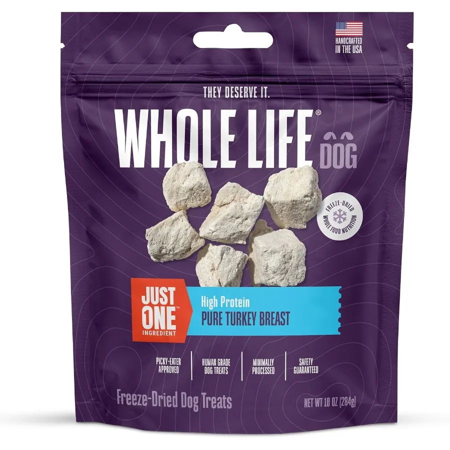 

Dog Whole Life Just One Turkey Freeze Dried Dog Treats - Human Grade High Protein Food Здоровые тренировочные закуски Freeze Dried Foo