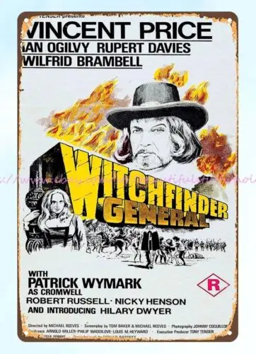 Рекламная Настенная картина 1968 Witchfinder общий ужас Фильм Плакат Металлический жестяной знак