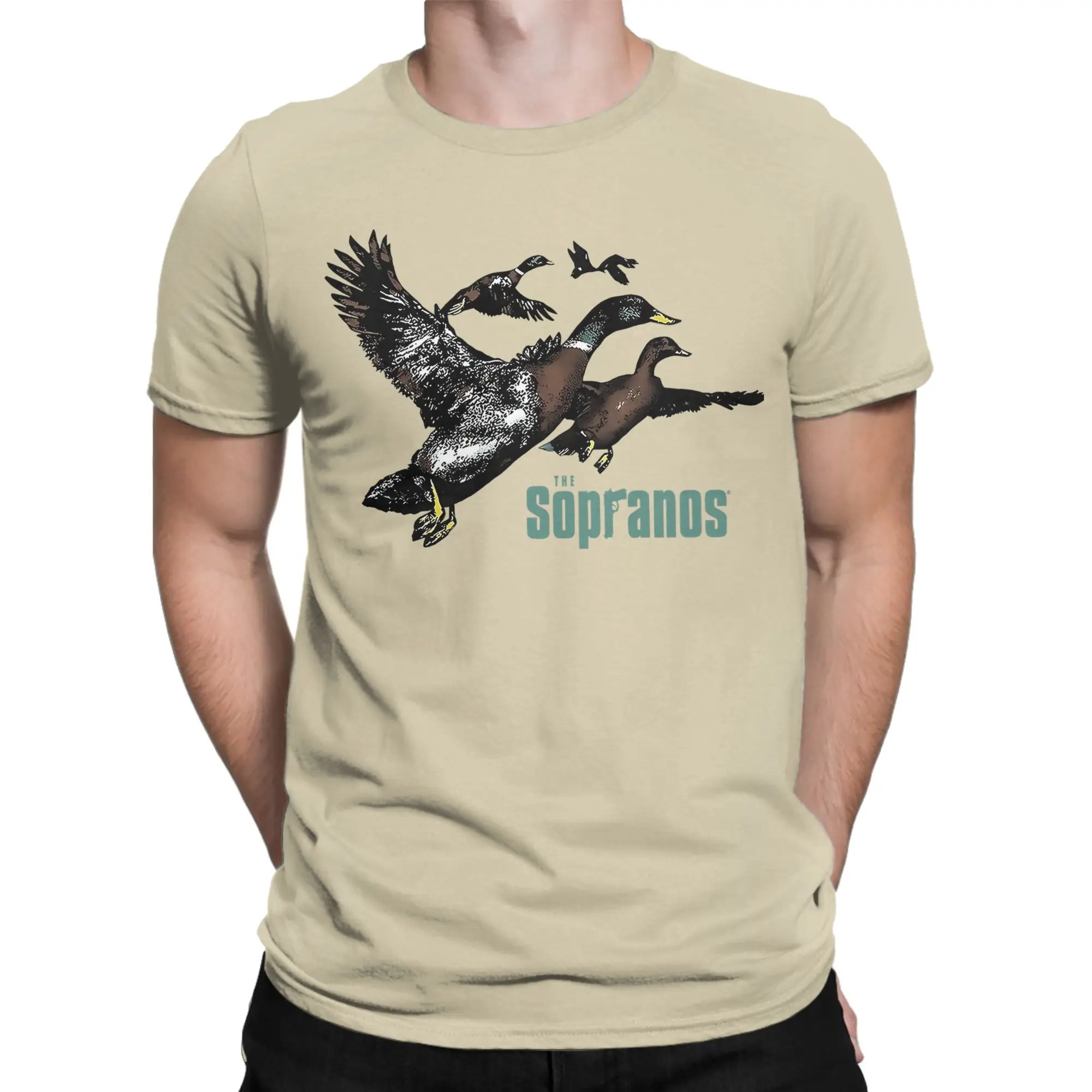 Casual Sopranos Ducks Movie T-Shirt for Men Round Collar Pure Cotton T Shirts  Short Sleeve Tees Classic Clothes