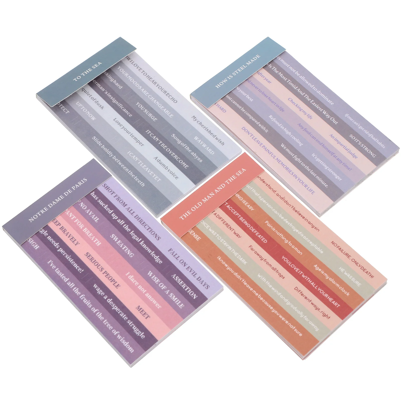 

4 Bag Motivational Quote Stickers Adhesive Inspirational Words Paper Decals for Journal Planner Album Gift Wrapping Decorative