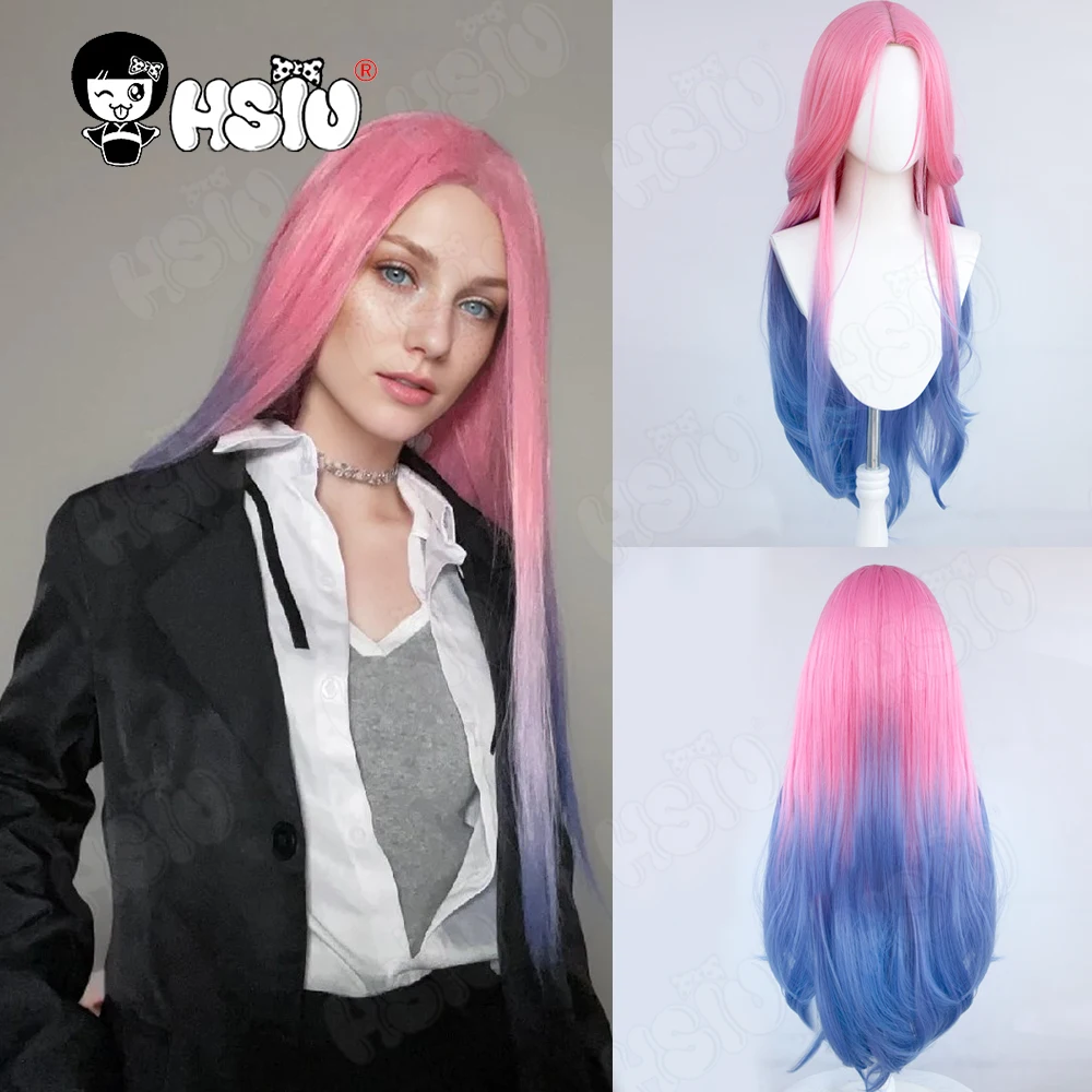 mizi Cosplay Wig Clothing Fiber synthetic wig「HSIU 」Pink gradient blue purple long hair Anime alien stage cosplay Costume Wig