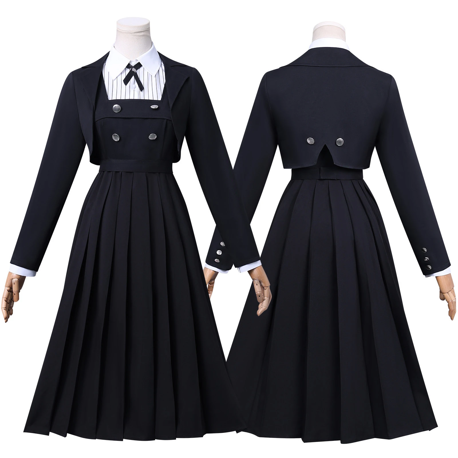 

Lady's Modesty Tamaki Shiraya Cosplay Costume Anime Women Black Dress School Uniform Shirt Jacket Halloween Carnival Set