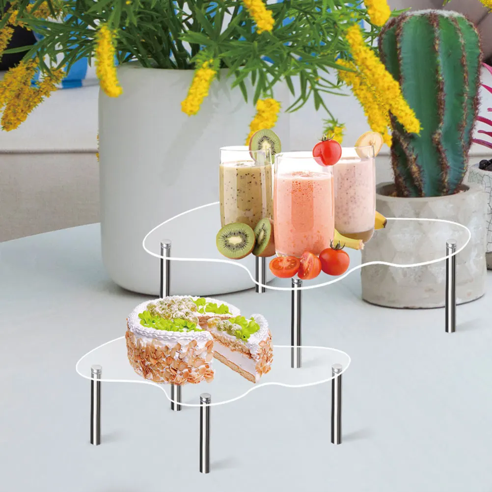 

3pcs Acrylic Cake Stand Clear Display Tray Stackable Dessert Holder BT101 Medium Large Extra Large Transparent