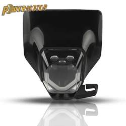 Powermotor For Husqvarna Motorcycle LED Headlight Plate TE TC FE FC 125-500 2012-2023 Dirt Bike Motocross Headlamp Parts Enduro