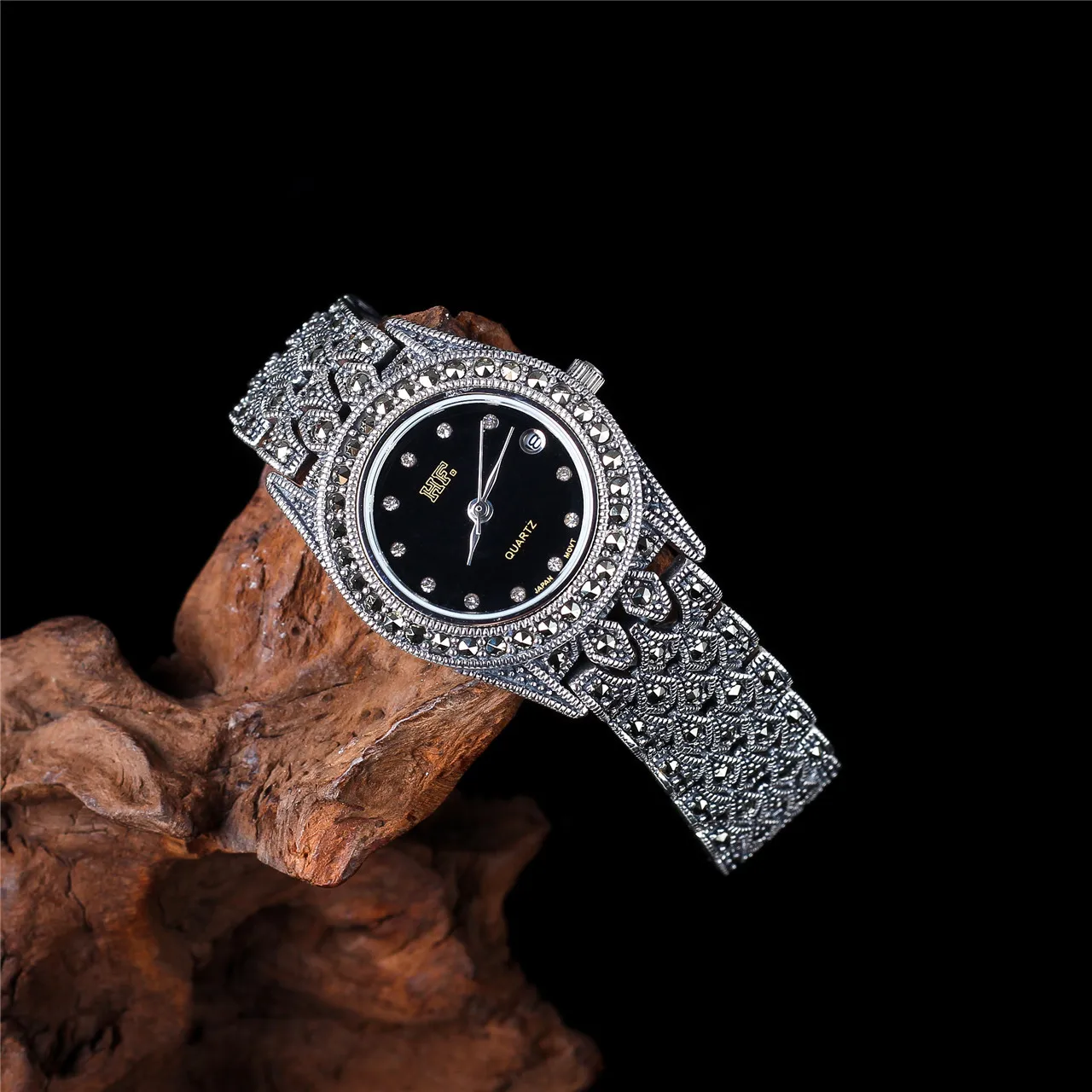 Real Solid Pure S925 Sterling Silver Jewelry Stylish Men and Women Thai Silver Bracelet Watch