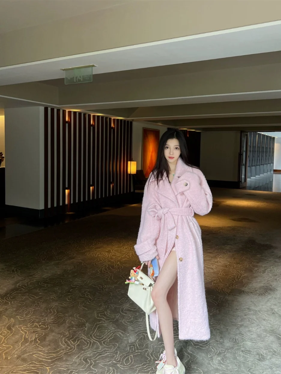 

Утепленное длинное прямое пальто с внутренней отделкой из кудрявого меха, большие размеры, верхняя одежда, в комплекте с короткими брюками, женская зимняя одежда.