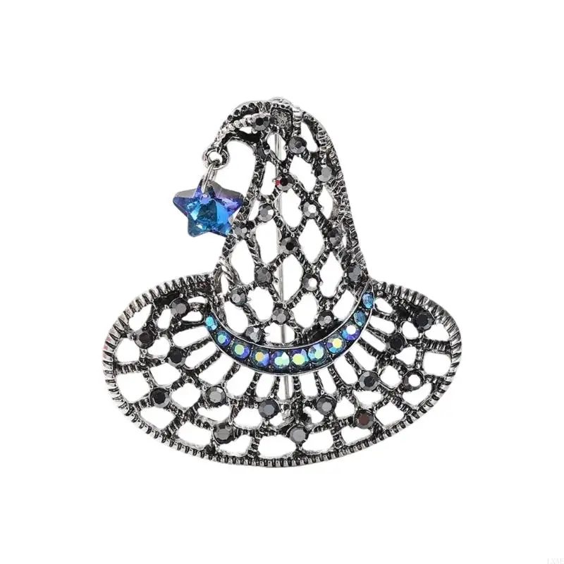  Decorative Witch Hat Brooch with Openwork Detail for Jackets