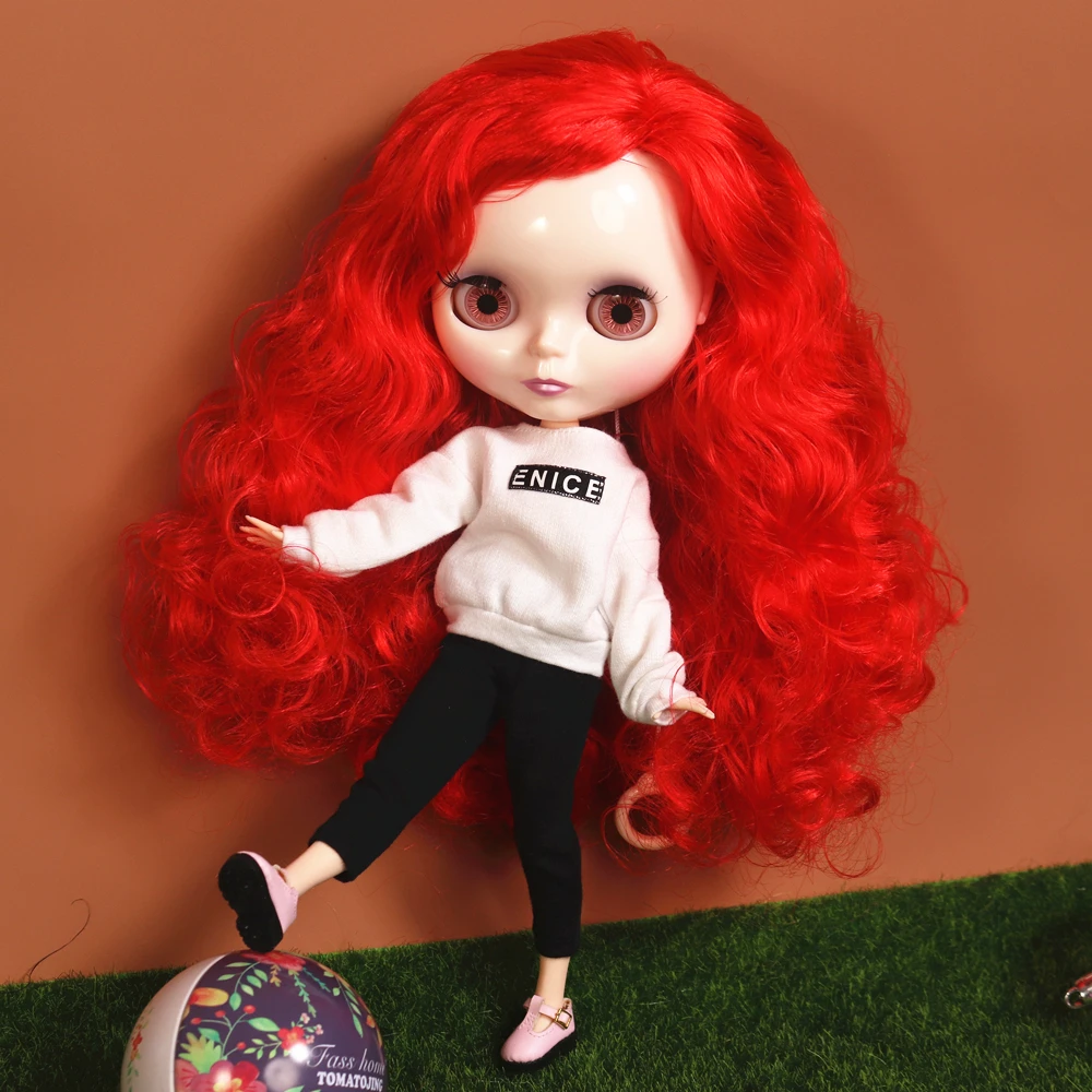 

ICY DBS Blyth кукла Красные волосы Боковая часть Стиль Ярмарка Кожа Глянцевое лицо Вьющиеся волосы 30 см Кукла Девушка Фестиваль Подарок Подарок на день рождения