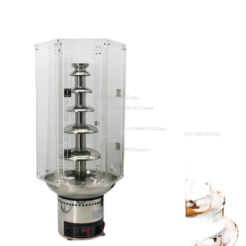 6 Layers of Beautiful Appearance Industrial Chocolate Fountain Cover High-speed Automatic Acrylic Cover for Chocolate Fountain