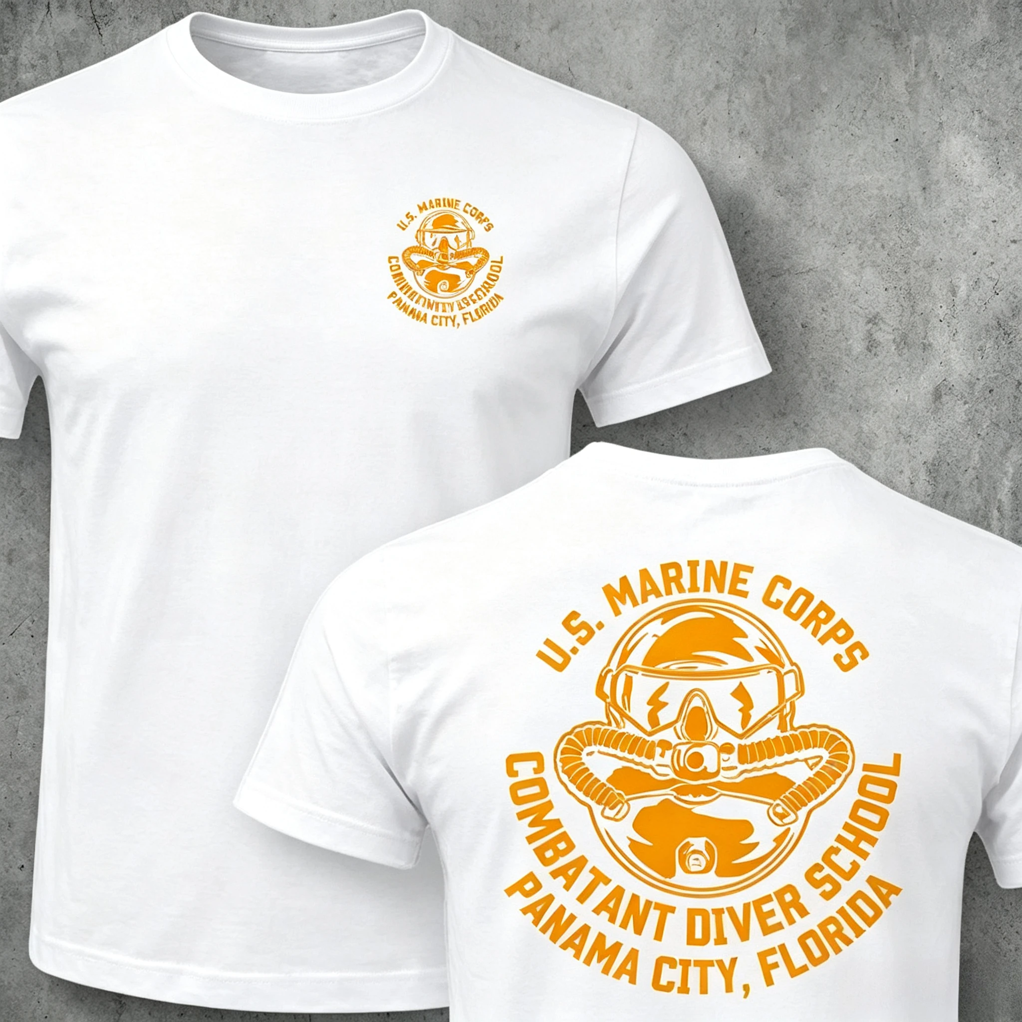 2026 Parent‑Child Matching T‑Shirt Retro Diving Gear Badge Chest‑Front & Large Back‑Print Tactical Street Tee