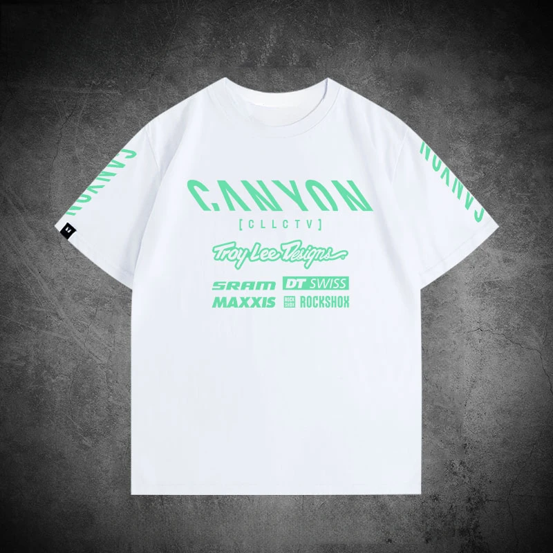 Canyon Team Logo Team Uniform Silkworm Pupa Road Race Bicycle Short Sleeved Cycling Mountain Bike 3D Printed T-shirt