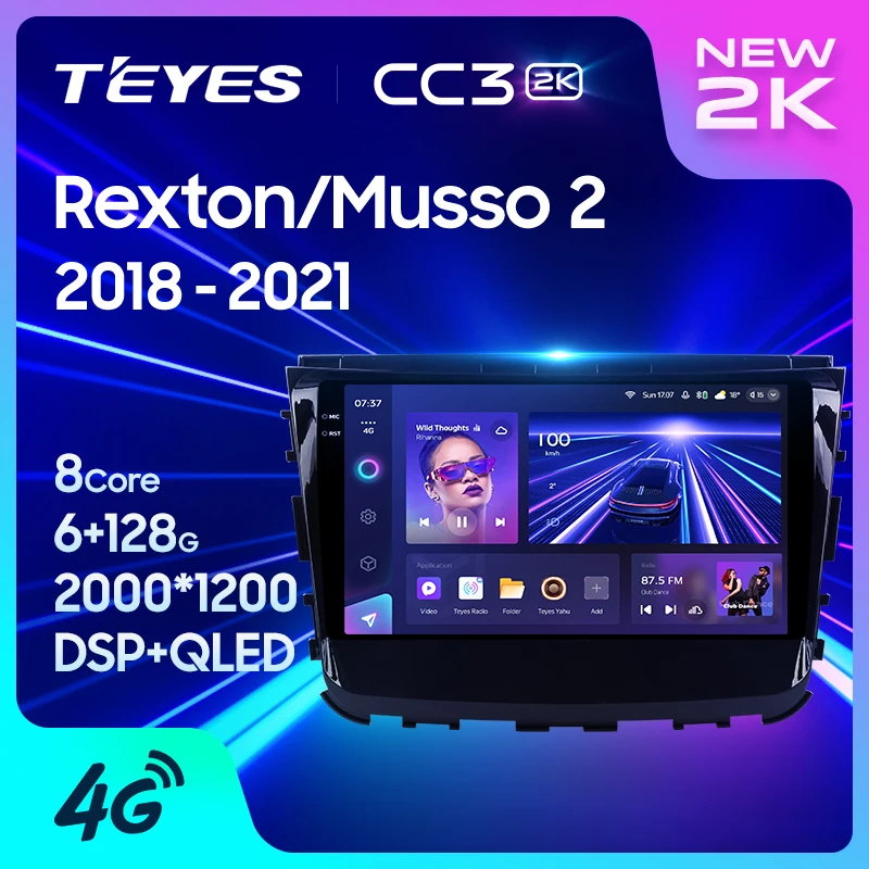 TEYES CC3 2K For SsangYong Rexton Y450 Y400 Musso 2 2018 - 2021 Car Radio Multimedia Video Player Navigation stereo GPS Android 10 No 2din 2 din dvd