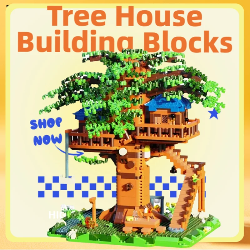 

Creative Kids Building Blocks 2058PCS Tree House Model Home Decoration Educational Children's Toys For Kids Adults Birthday Gift