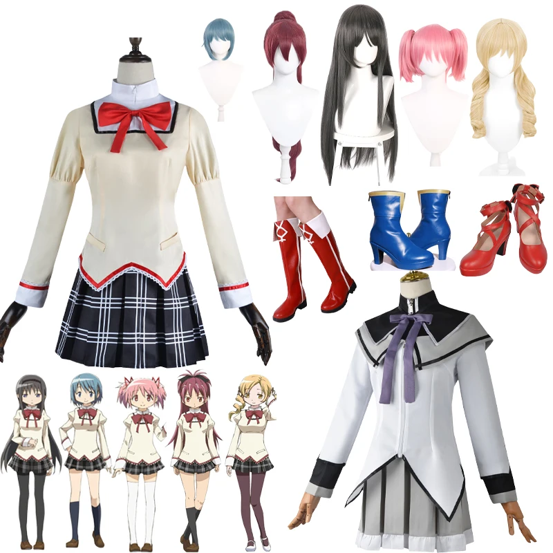 

Kaname Madoka Akemi Homura Cosplay Costume School Uniform Puella Magi Madoka Magica Adult Anime Halloween Costumes Women Game