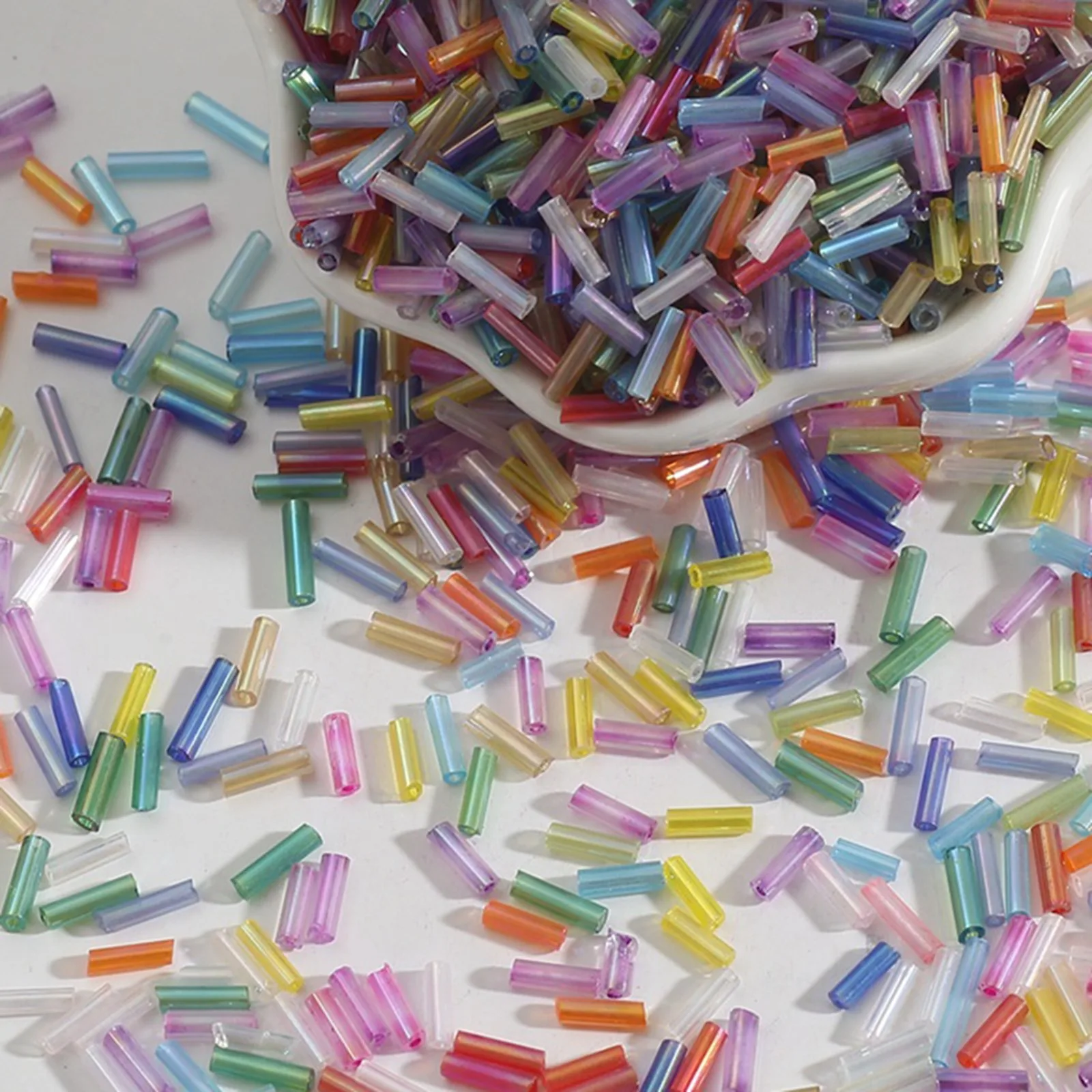

Multicolor Glass Beads Tube Loose Spacer Beads DIY Necklace Bracelets Seed Beads Women Party Jewelry Gifts About 5mmx2mm,30Grams