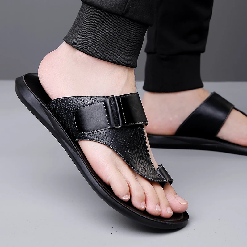 Herren Sommer-Sandalen Atmungsaktive Modische Einfache Zehenfreie Weiche Flache Strandschuhe Bequeme Klassische Pantoffeln-2502 – Detail 30