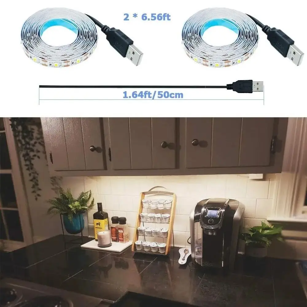 1 Uds. Tira de luces LED impermeable DC 5V cinta de iluminación blanco cálido lámpara de tira USB 1-5m decoración del hogar SMD 2835 LED TV fondo