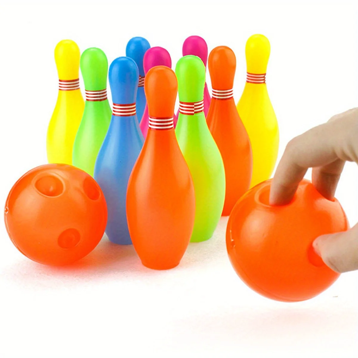 12pcs/set Mini Bowling Set Includes 10 Pins and 2 Balls Plastic Bowling Ball Toys for Home Outdoor Sports Mother's Day Gifts ZSY