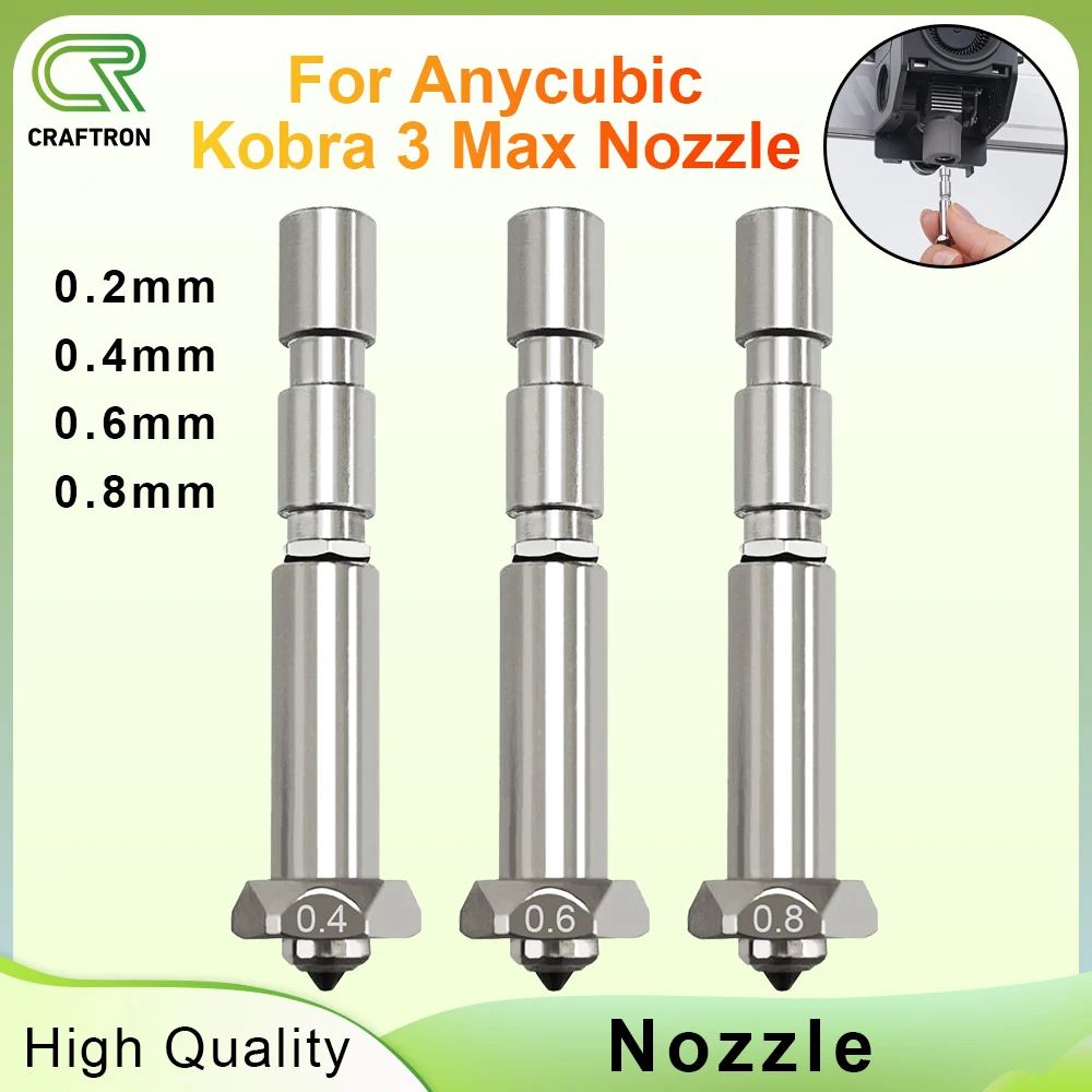 

For Anycubic Kobra 3 Max Combo Nozzles Printer Head Assembly with 0.4mm Hardened Steel Nozzle, Anycubic Accessories