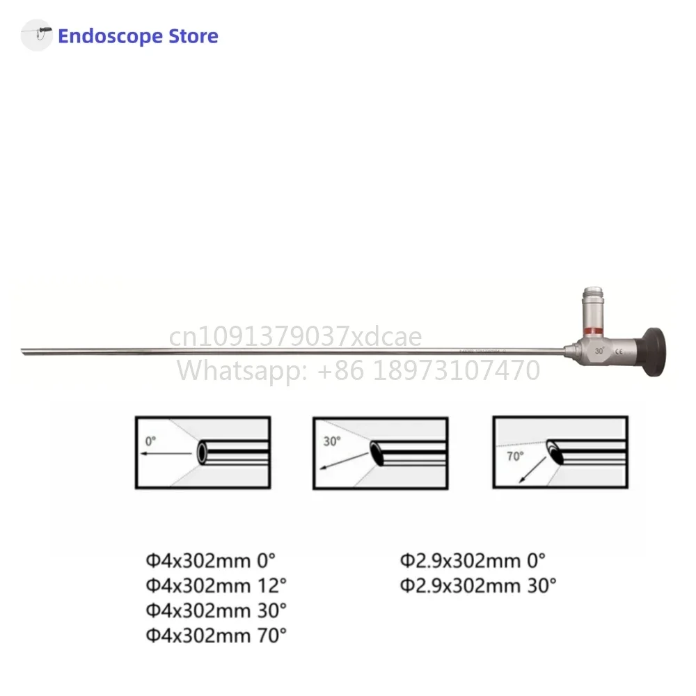 2026 NEW HD Rigid Endoscope Cystoscope Cystoscopy Hysteroscope Hysteroscopy Φ2.9mm Φ4mm 302mm 0° 12° 70° Veterinary Examination