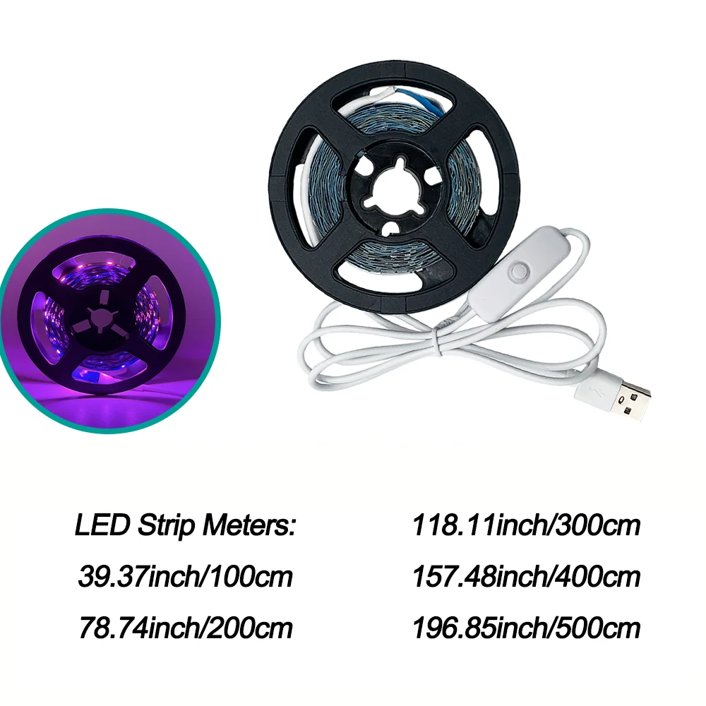 1 unidade de faixa de luz LED para plantas - alimentada por USB, controlada por botão, para plantas, melhora a fotossíntese e promove o crescimento das plantas.