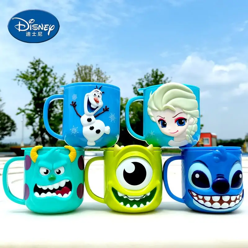 3D Kids Cup Pixar Car 95 Princess Elsa Cinderella Rapunzel Cartoon Character Toothbrush Mug for Bathroom Drinking view 4