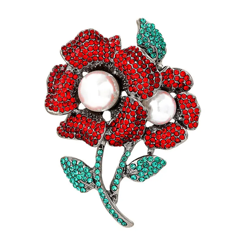 Vintage Pearl Rhinestone Sunflower Brooch Fashion Large Flower Pins Men Women Suit Jacket Pins Accessories Fine Jewelry Corsage