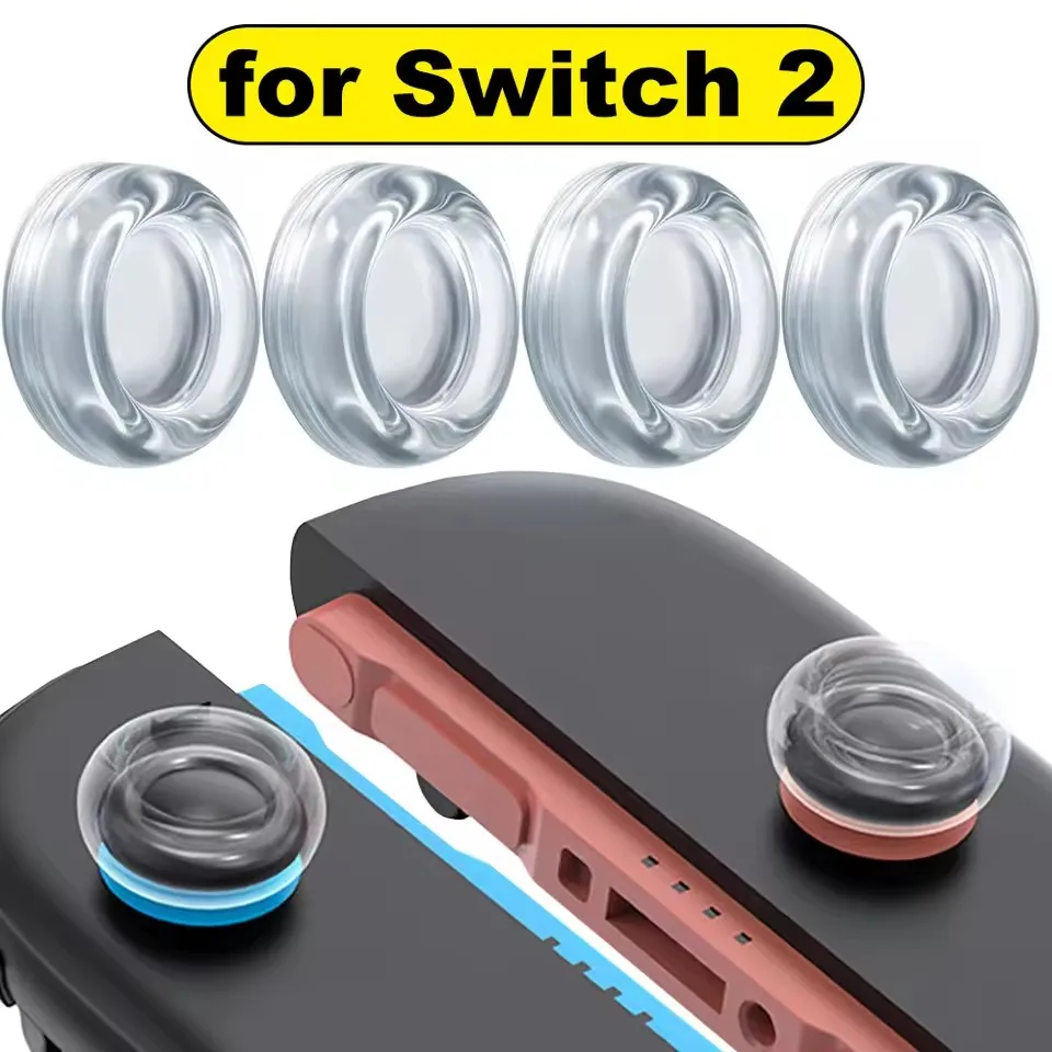 2 Capuchons de Joystick en Silicone Améliorés pour Manette Switch 2, Transparents et Antidérapants, Housses de Protection pour Accessoires Switch 2