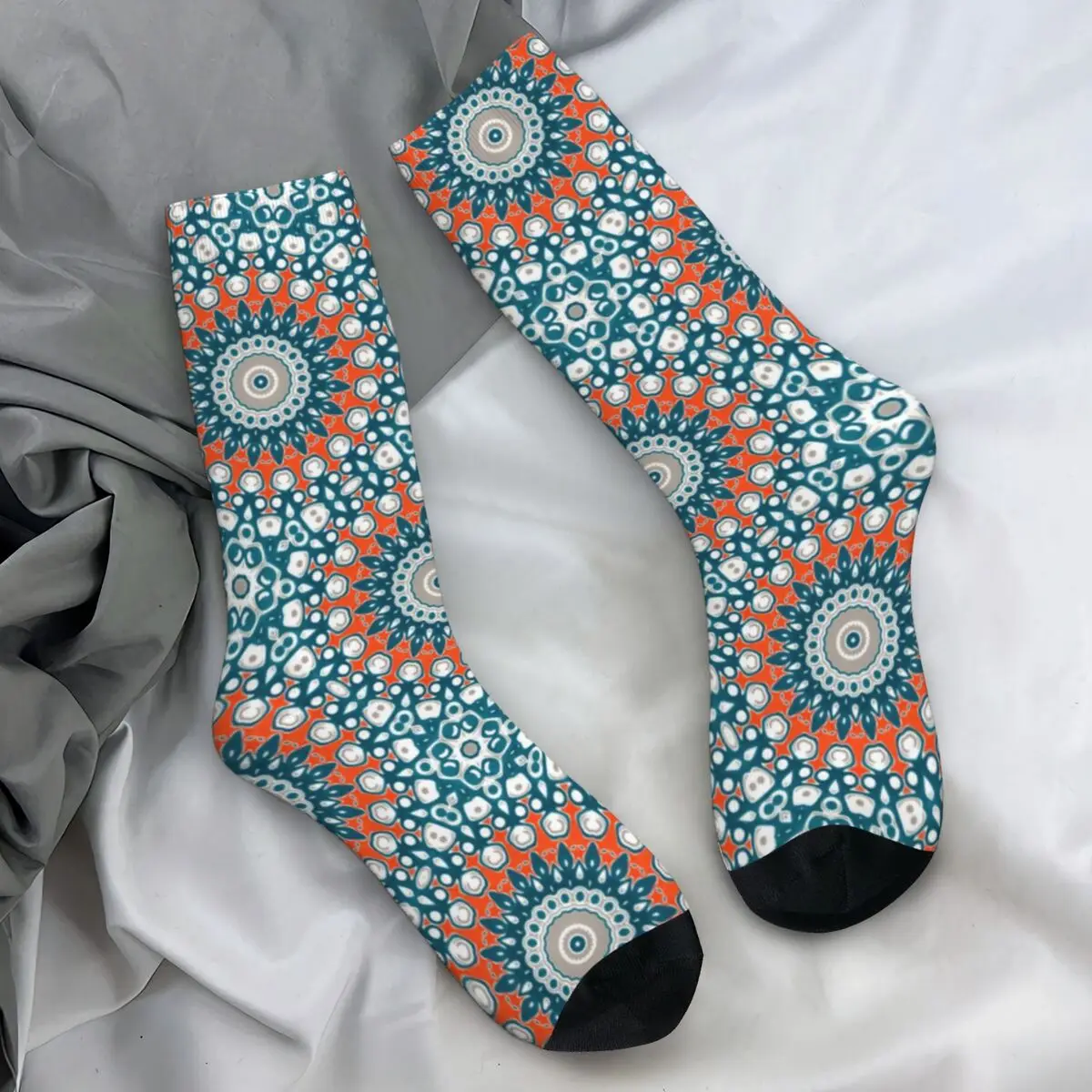 Funky Mandala Stockings Couple Bohemia Design Socks Comfortable Funny Socks Winter Skateboard Anti Slip Socks Birthday Present