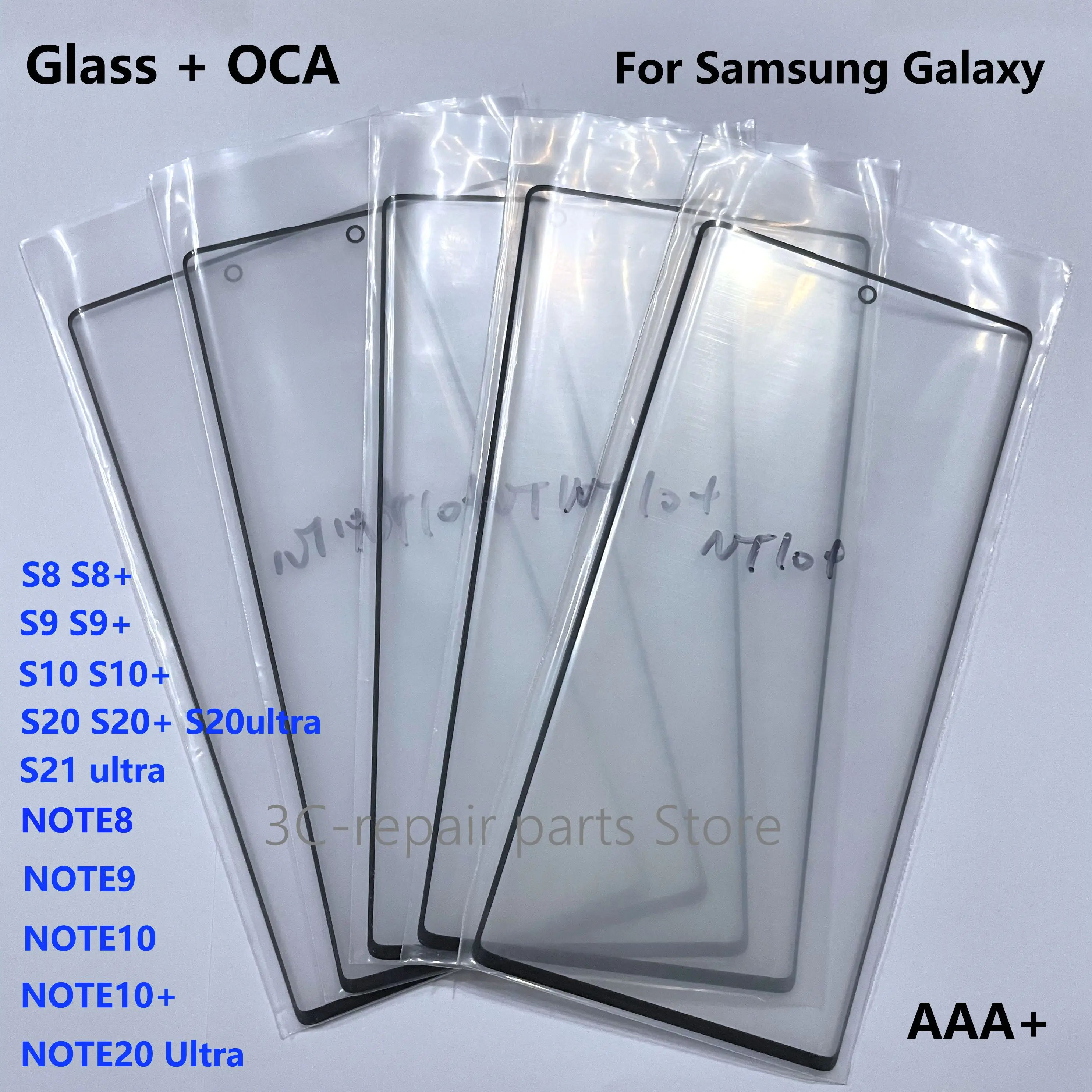 NEW With OCA Touch Screen LCD Front Outer Glass Lens For Samsung Galaxy Note 8 9 10 10+ 20 ultra s8 s9 s10 + 5G s20 s20+ ultra