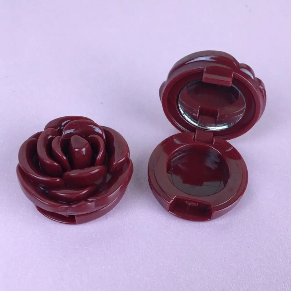 Pequeno espelho recipiente de sombra 3d rosa garrafa de sombra vazio recarregável pote de sombra compacto garrafa recarregável