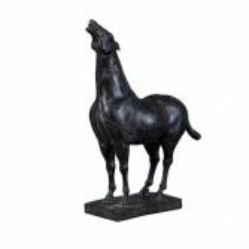 Medieval wabi sandy wind model room TV cabinet, villa office display cabinet, retro sculpture horse art decoration ornament