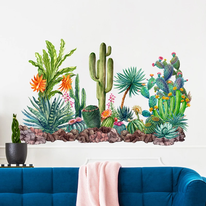 熱帯植物サボテンビニール壁画ステッカー壁の巾木に貼るリビング - Monstera Thai Constellation のレビューと価格