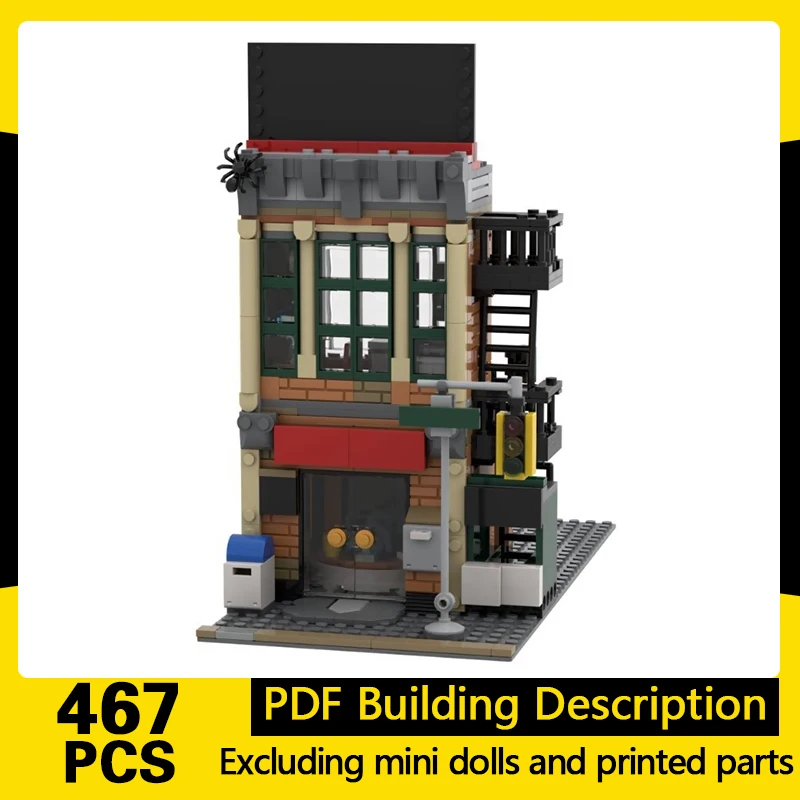 

City Street View Model MOC Building Bricks Newspaper Office Modular Technology Gifts Holiday Assemble Children Toys Suit