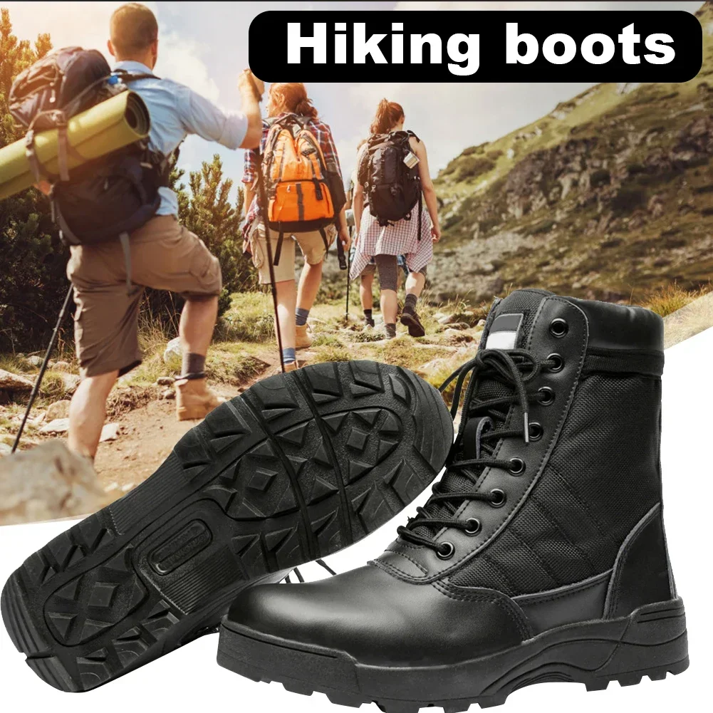 Desert Combat Boots Lace Up Outdoor Hiking Boots High-top Hunting Training Boots Lightweight Non-Slip for Men