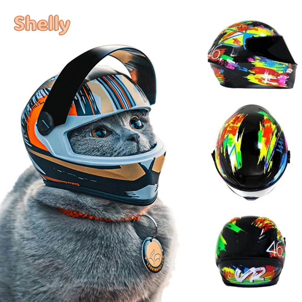 

Pet Helmet Hard Hat for Small Dogs Motorcycle Bike Hat for Cat Outdoor Riding Puppy Cap Full Face Pet Hat for Cat Dog Doggie