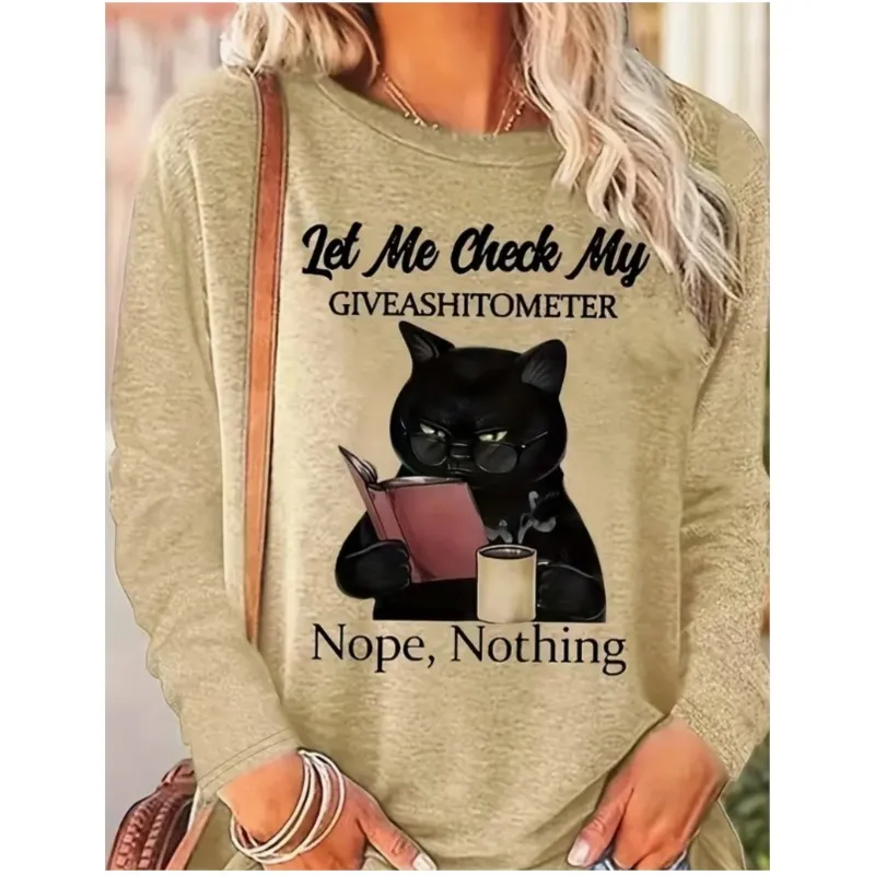 New long sleeved T-shirt for women elegant and fashionable style personalized street printed patterns women\'s T-shirt for autumn