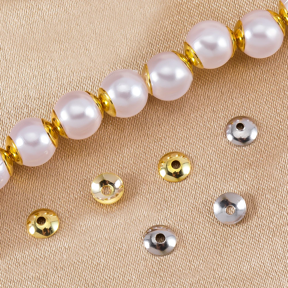 

10/100pcs Metal Gold Color Bead Caps Round Spacer Beads Cap For DIY Jewelry Charms Bracelet Necklace Making Supplies Accessories