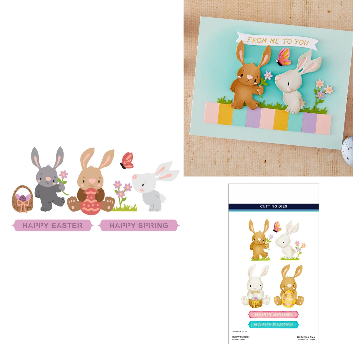 

Bunny Buddies Eggs Chickens Metal Cutting Dies Hot Foil Stencil for DIY Decorating Scrapbook Paper Template Easter 2026 New