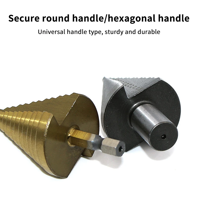 1 Buah Mata Bor Langkah Baja Kecepatan Tinggi HSS Batang Bulat/Heksagonal 5-35Mm untuk Alat untuk Membesarkan Lubang Industri Pengeboran Kayu & Logam S